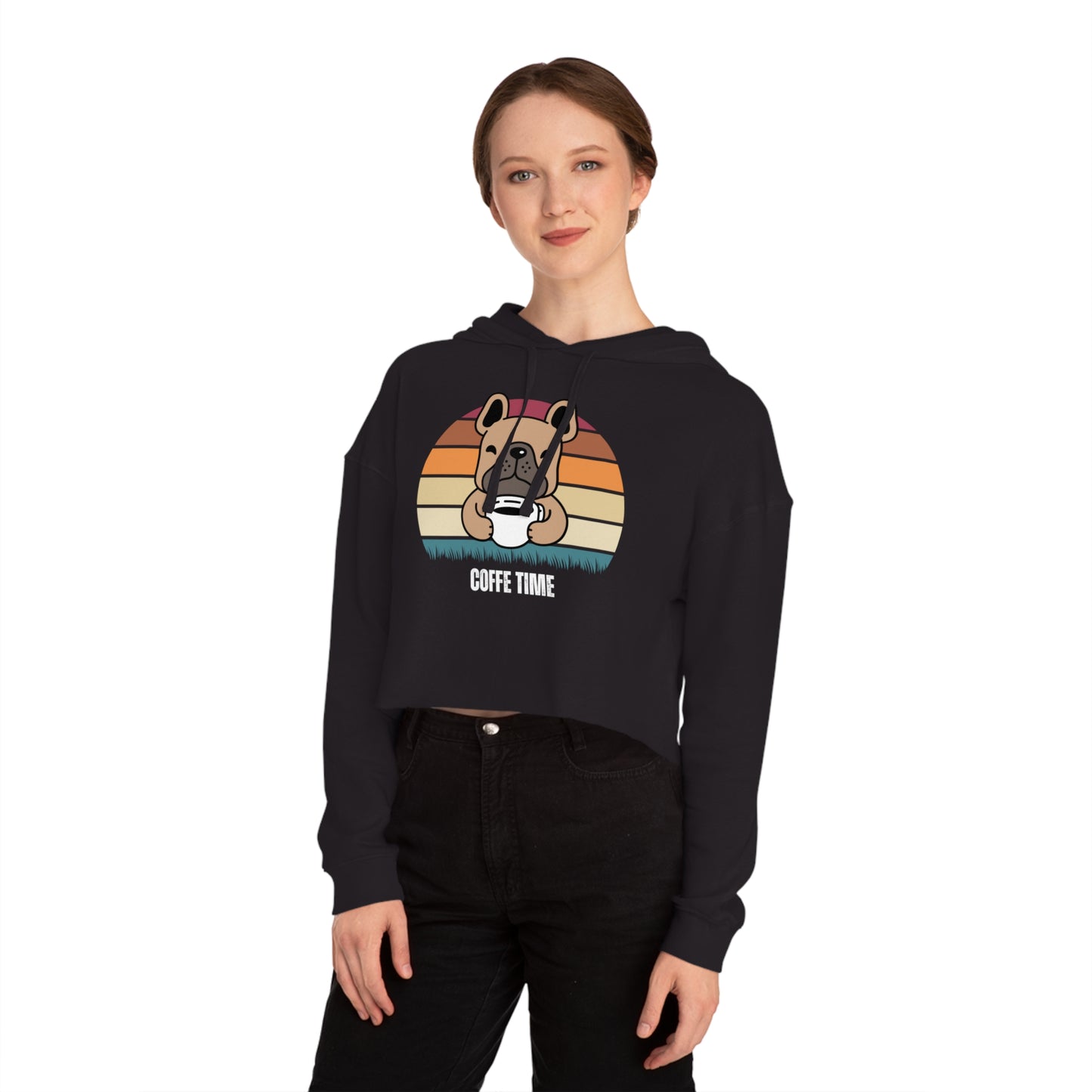 Coffee time Women’s Cropped Hooded Sweatshirt