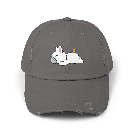 Dog and duck sleep Unisex Distressed Cap