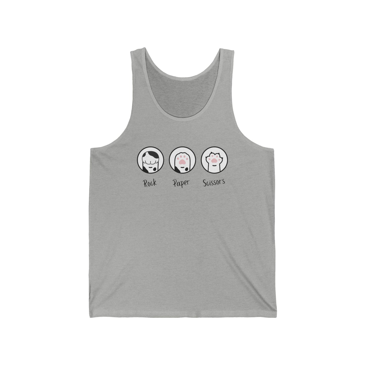 Cat paper, rock, scissors  Unisex Jersey Tank