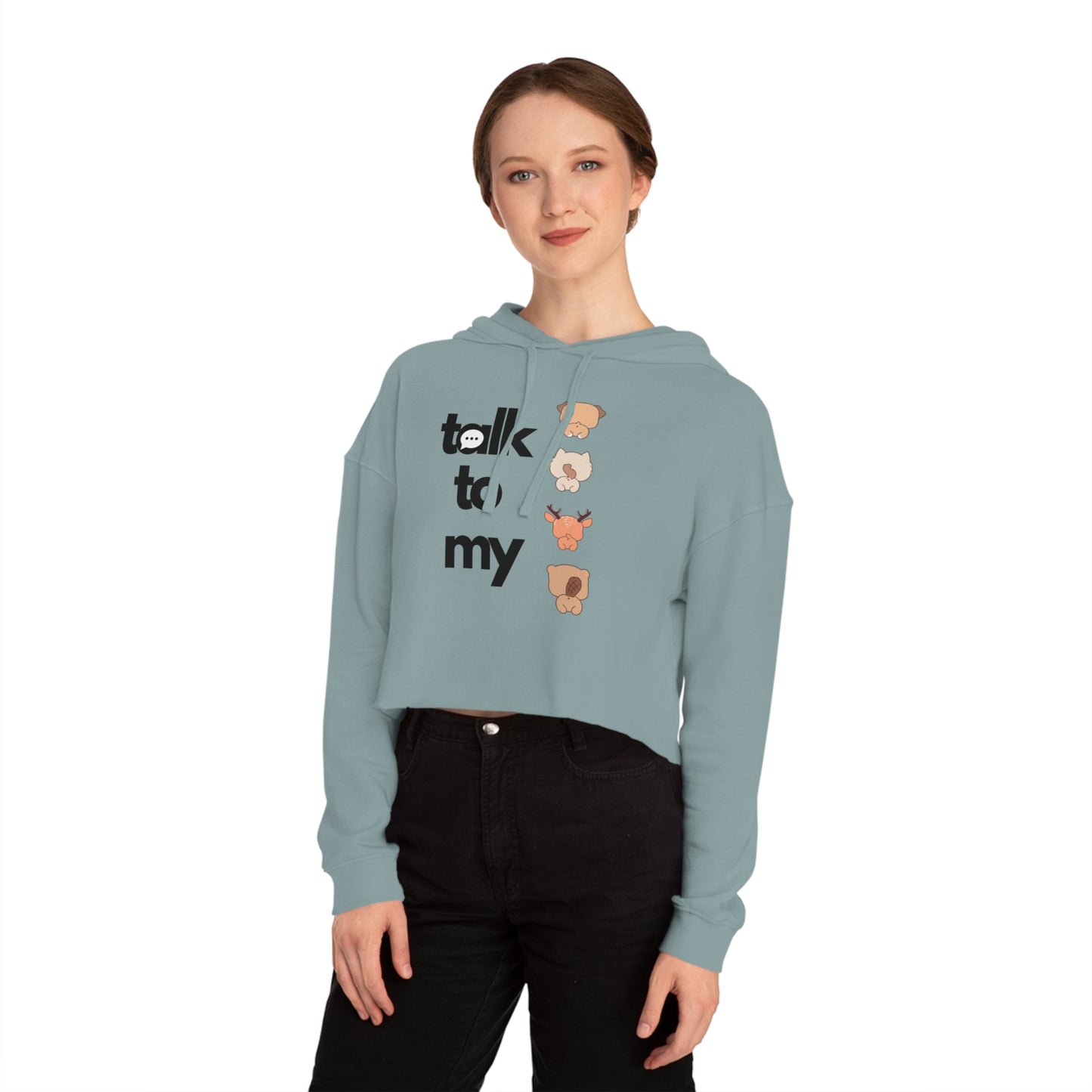 Talk to my Women’s Cropped Hooded Sweatshirt