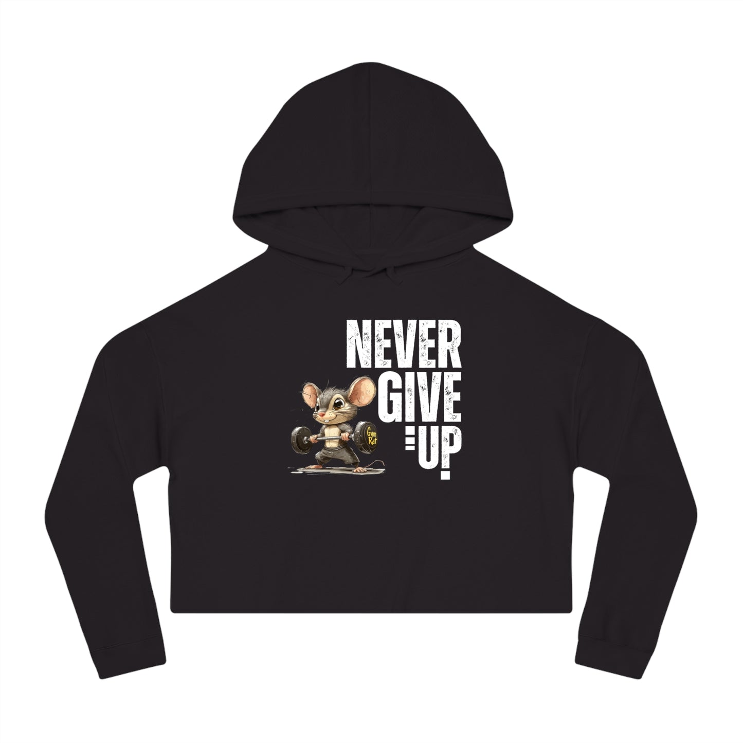 Never give up Women’s Cropped Hooded Sweatshirt