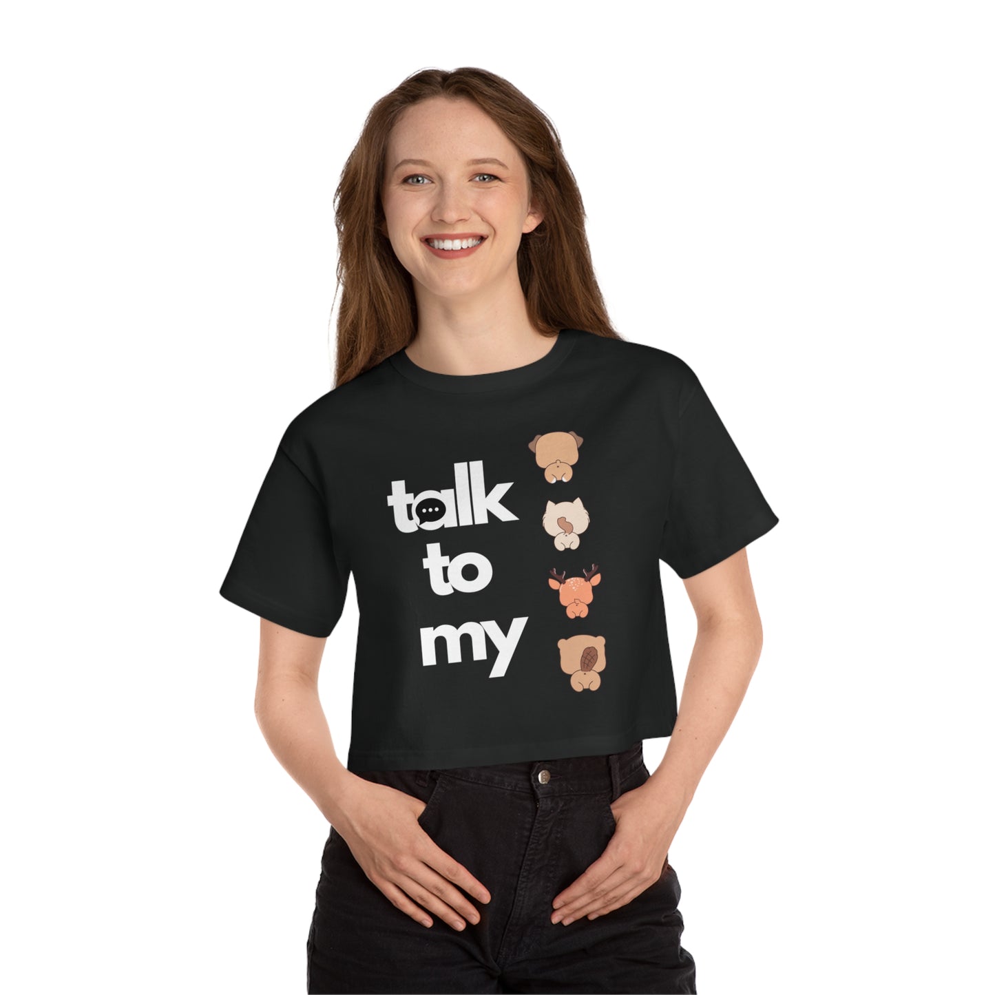 Talk to my Champion Women's Heritage Cropped T-Shirt