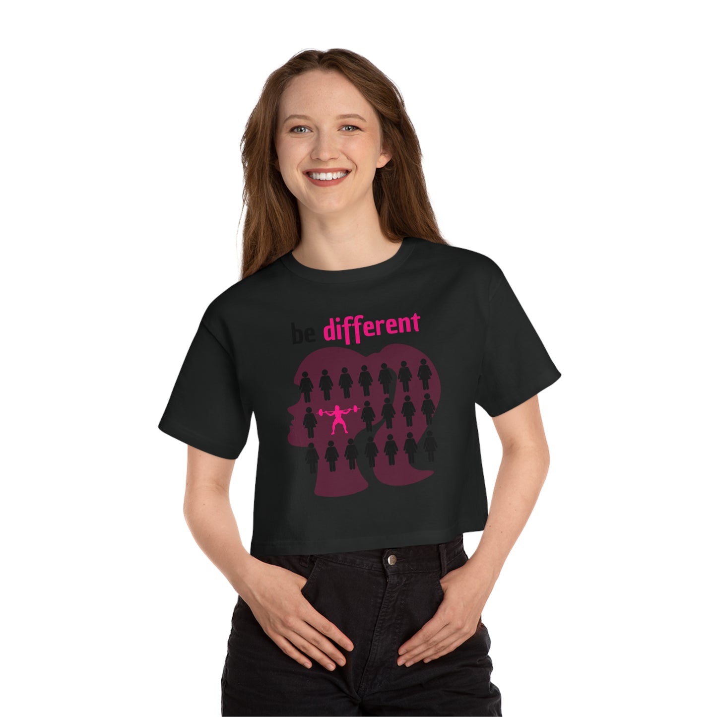 Be different barbie Champion Women's Heritage Cropped T-Shirt