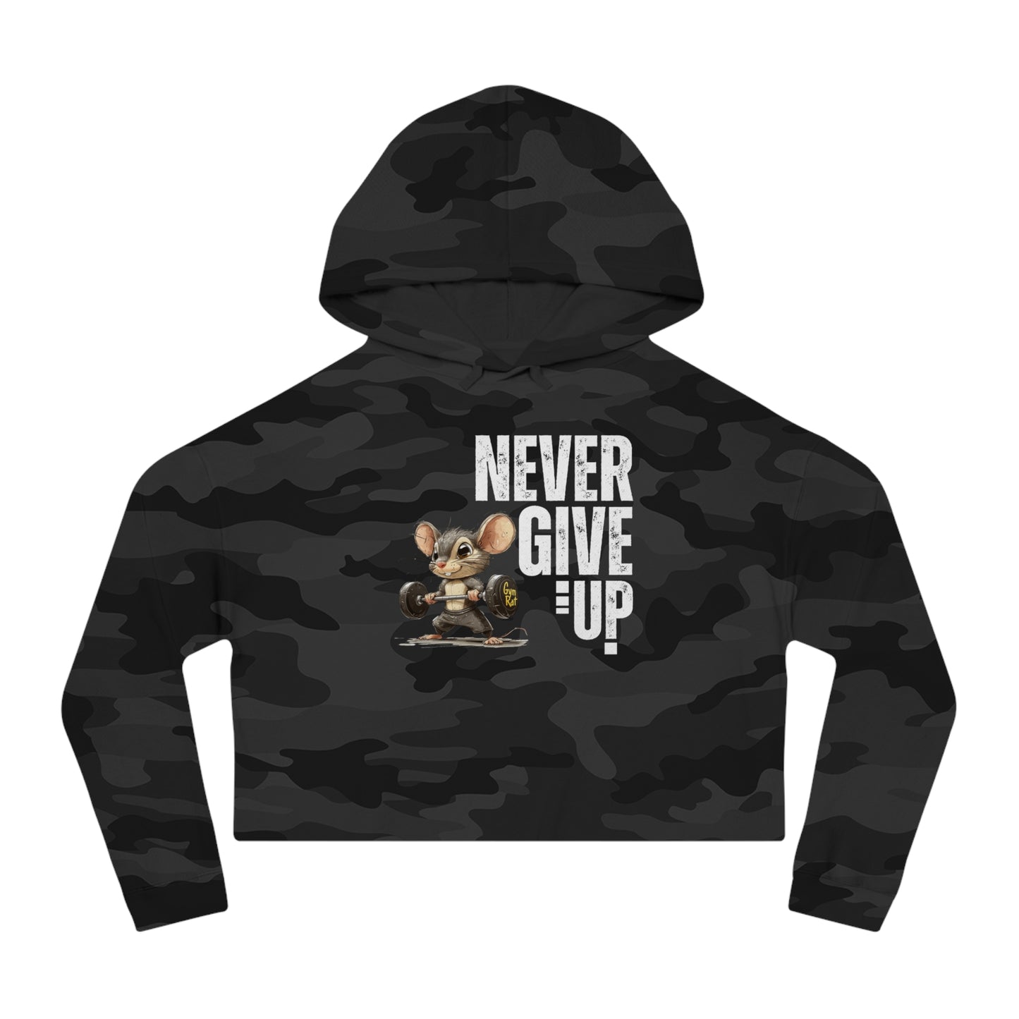 Never give up Women’s Cropped Hooded Sweatshirt