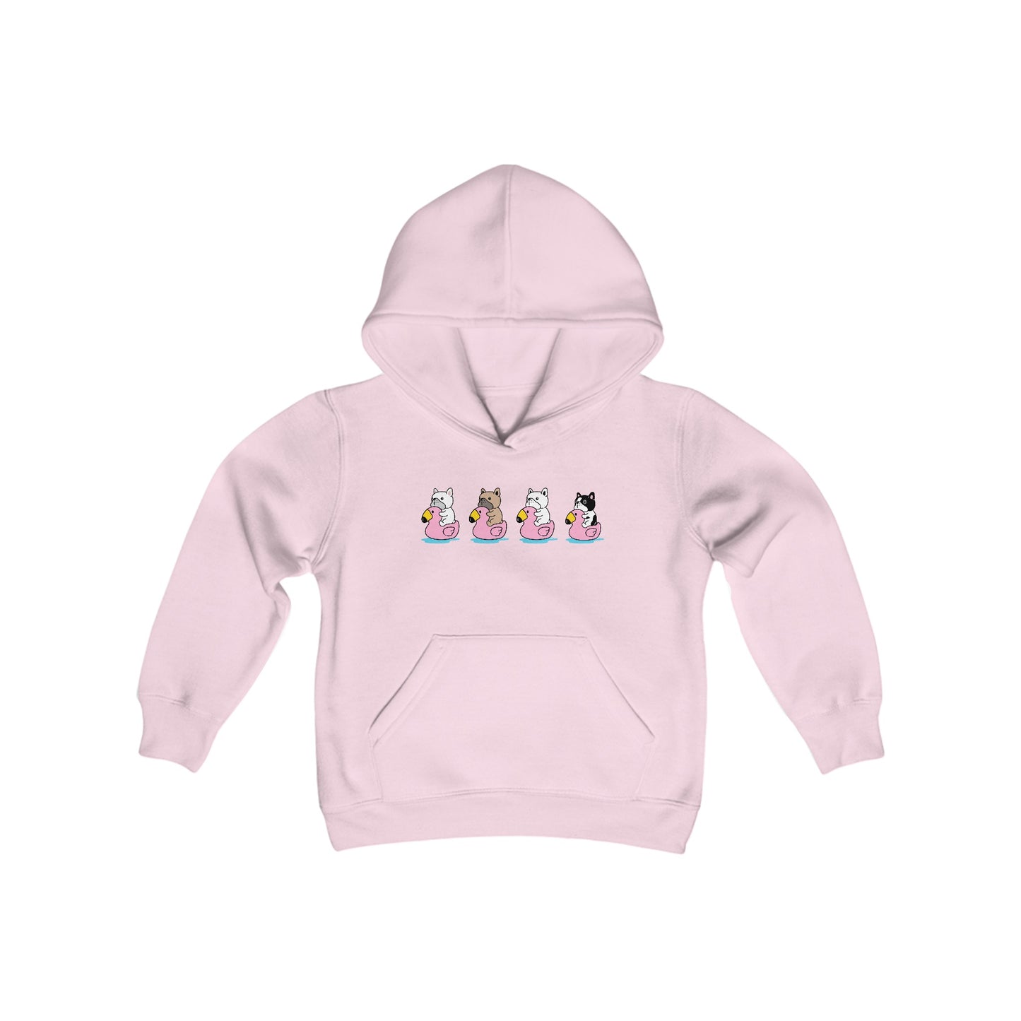 Dog pink pelican Youth Heavy Blend Hooded Sweatshirt