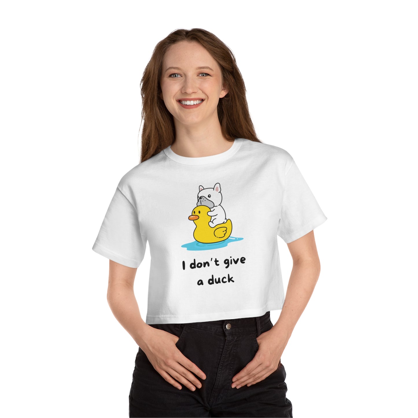 I dont give a duck Champion Women's Heritage Cropped T-Shirt