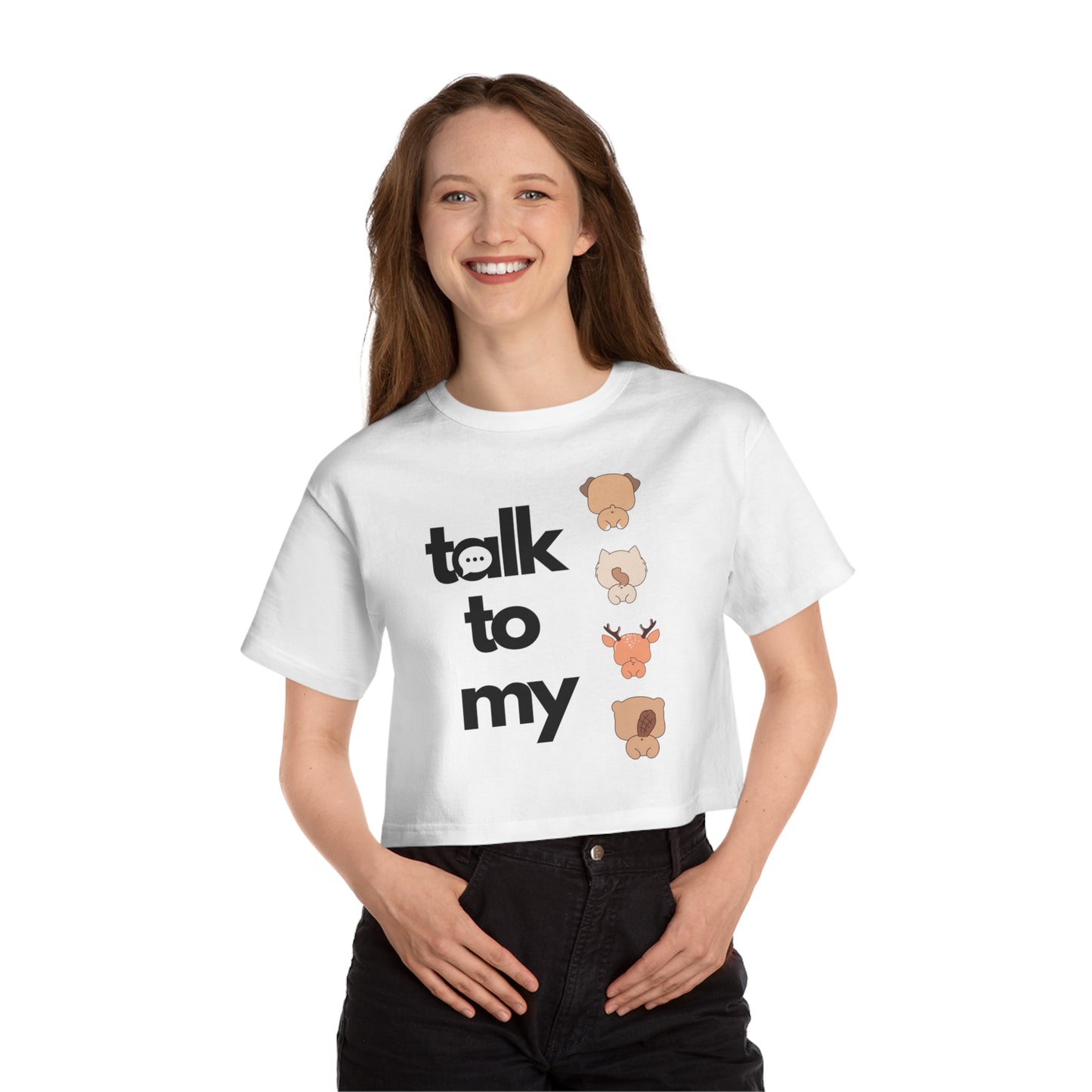 Talk to my Champion Women's Heritage Cropped T-Shirt