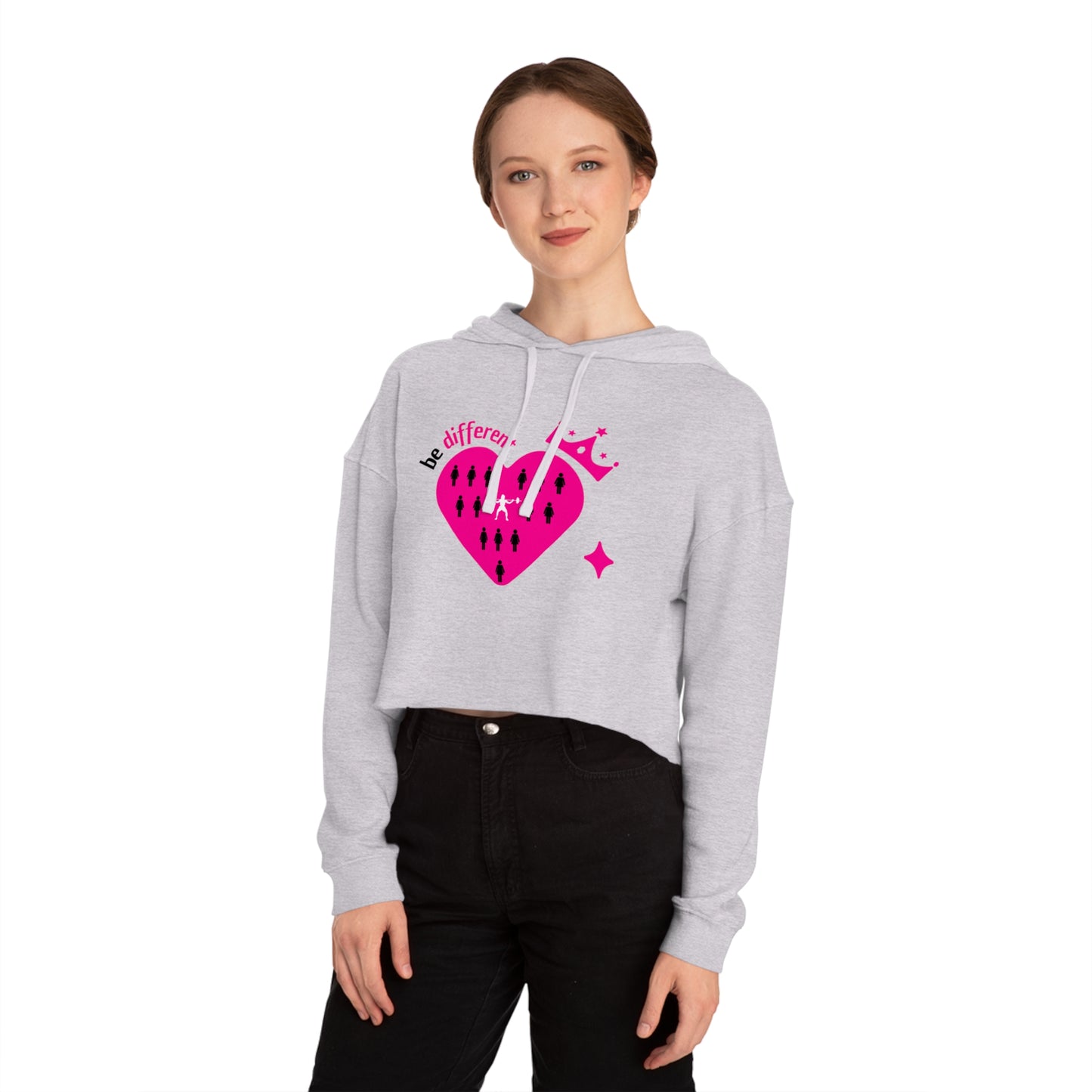 be different heart Women’s Cropped Hooded Sweatshirt