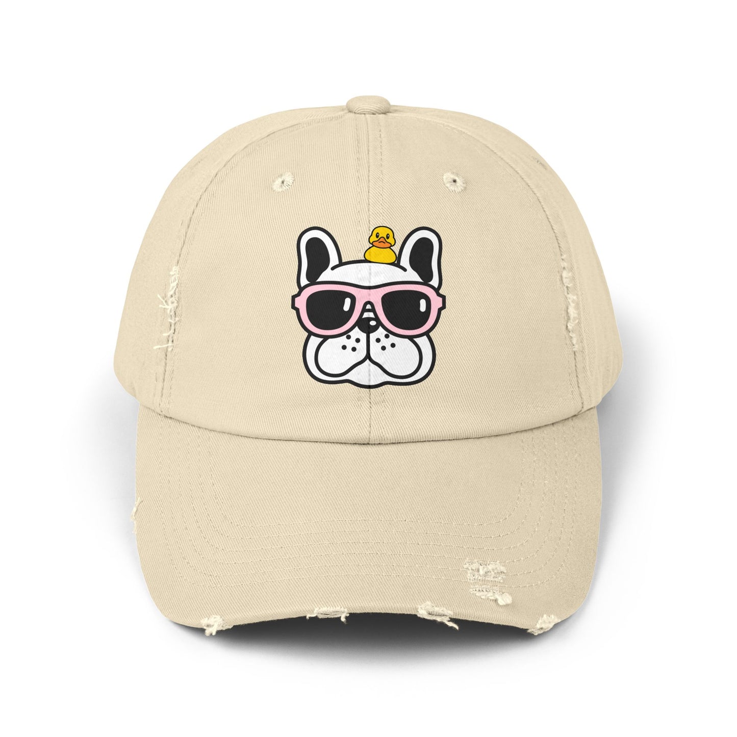 Dog and duck sunglass Unisex Distressed Cap