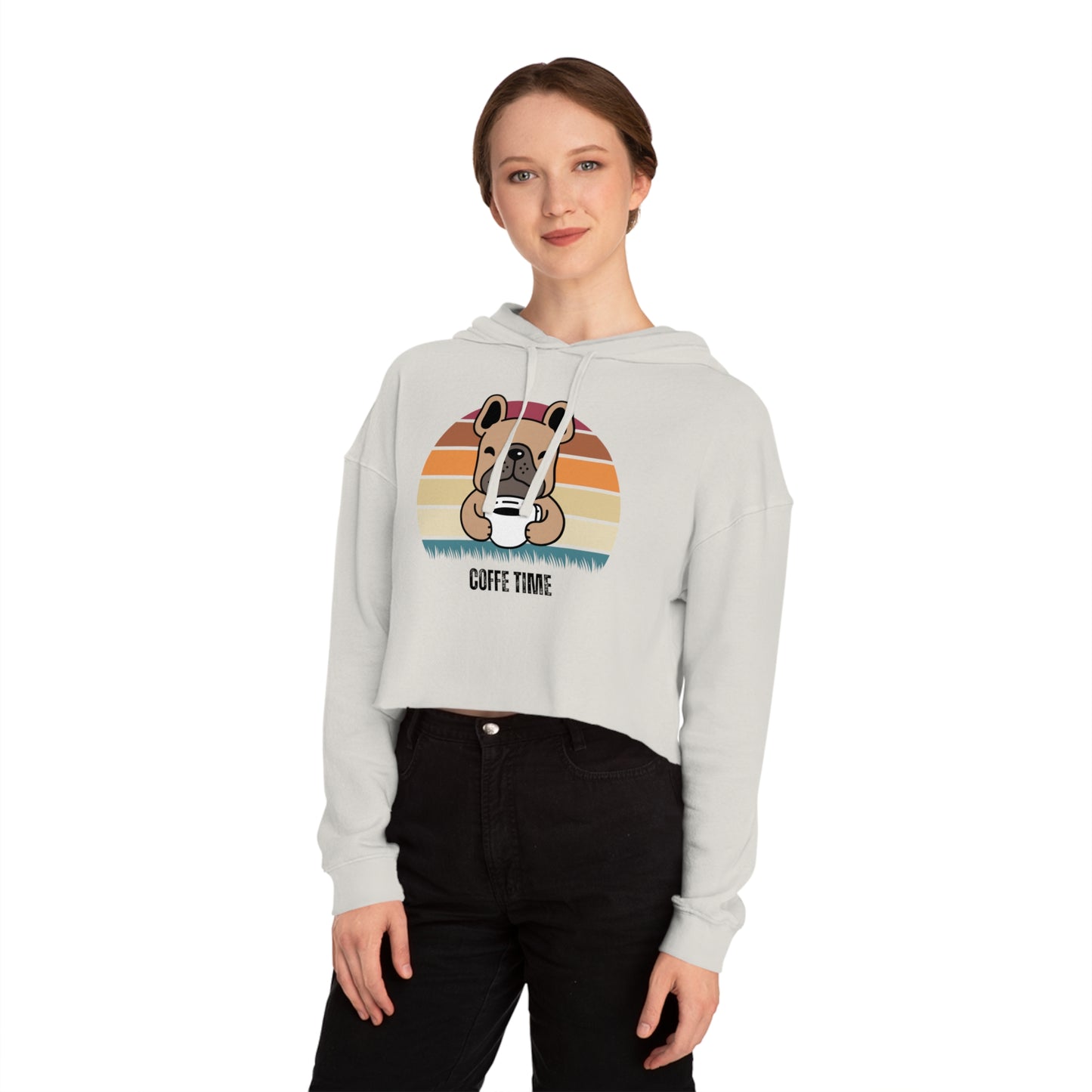 Coffee time Women’s Cropped Hooded Sweatshirt