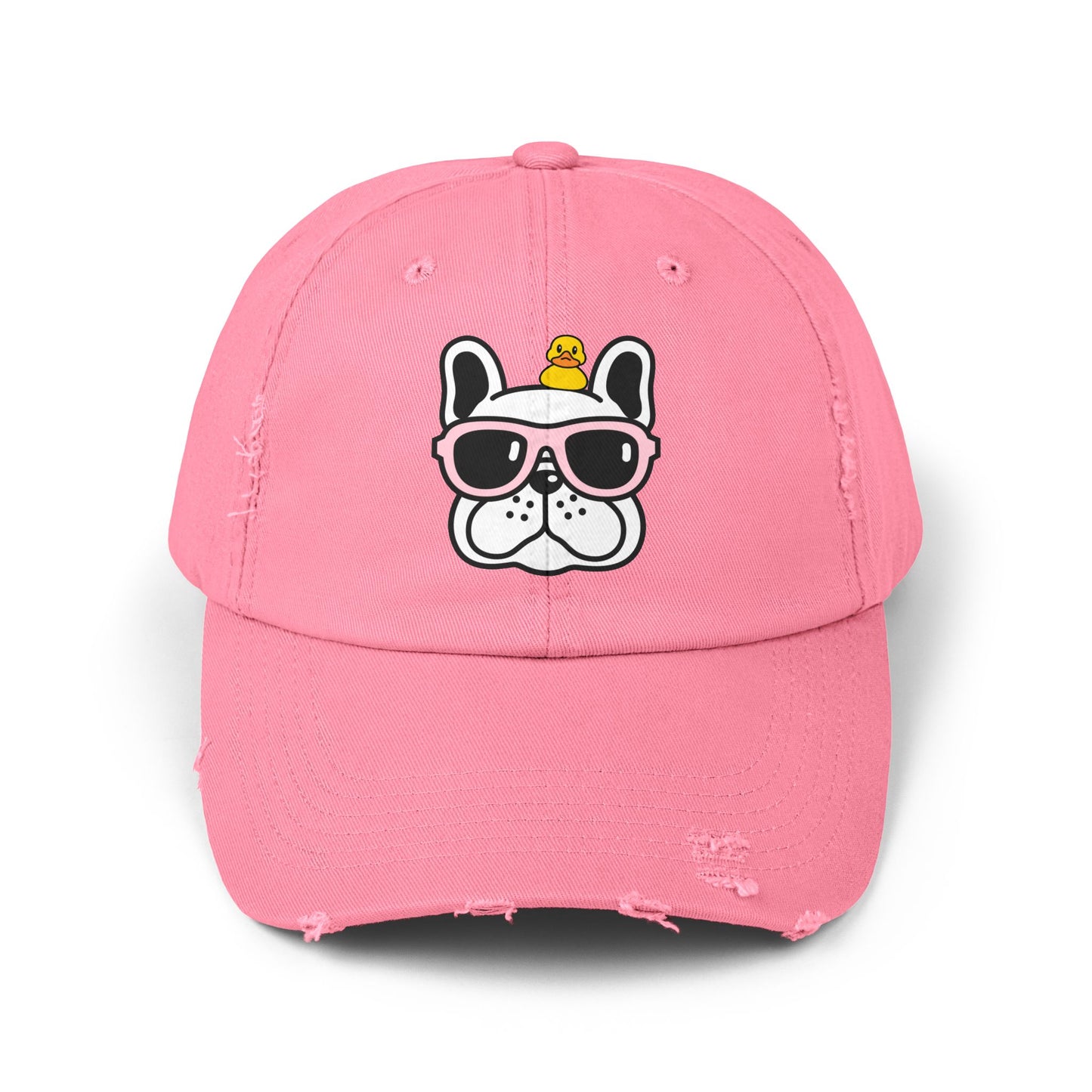 Dog and duck sunglass Unisex Distressed Cap