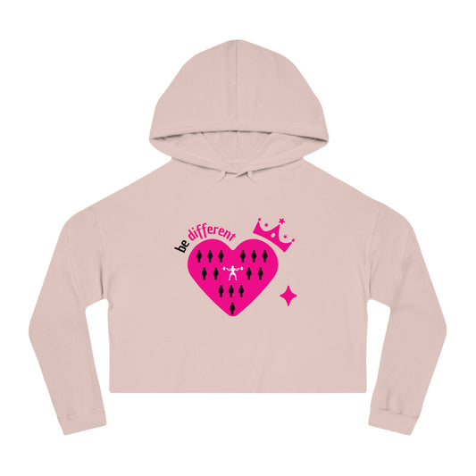 be different heart Women’s Cropped Hooded Sweatshirt