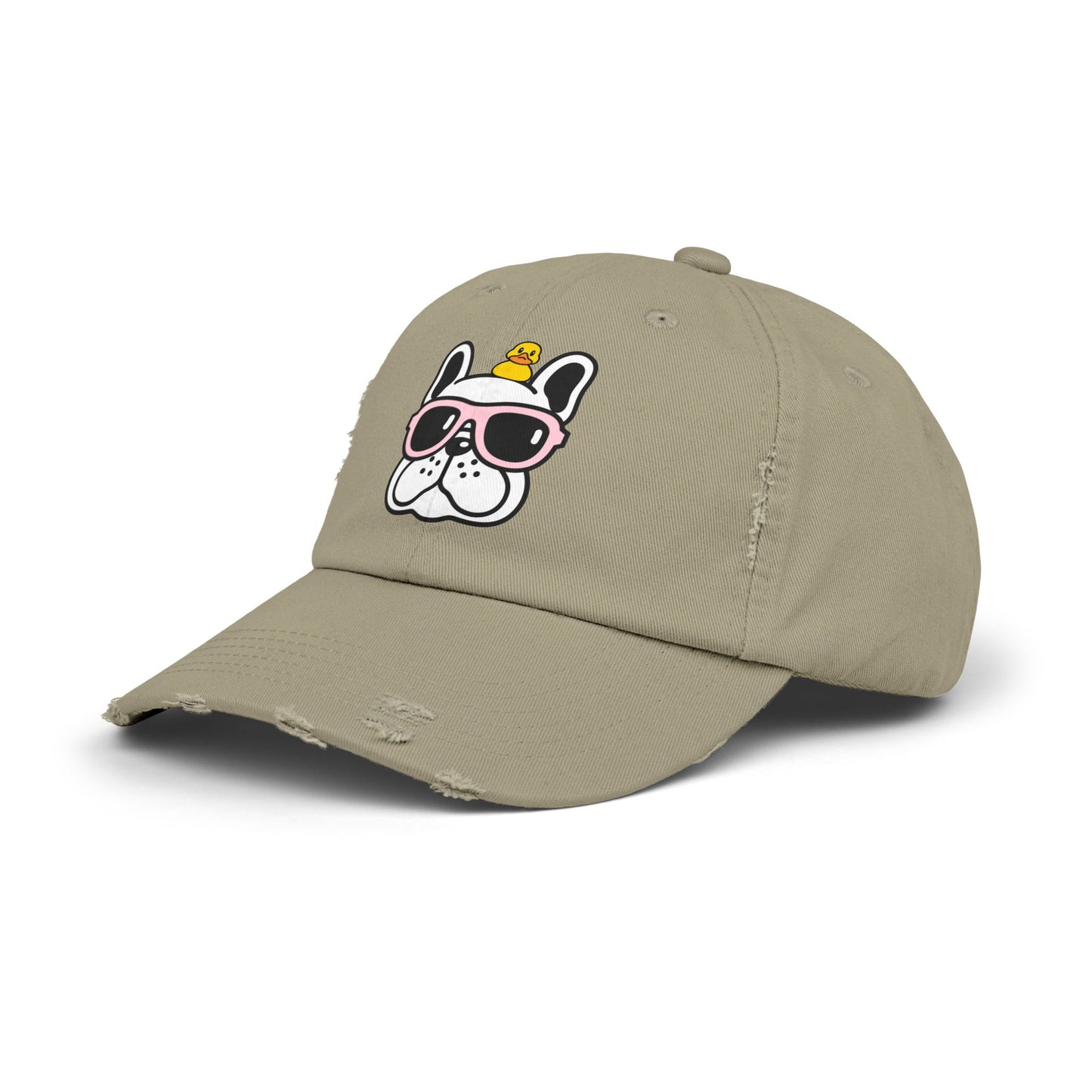 Dog and duck sunglass Unisex Distressed Cap