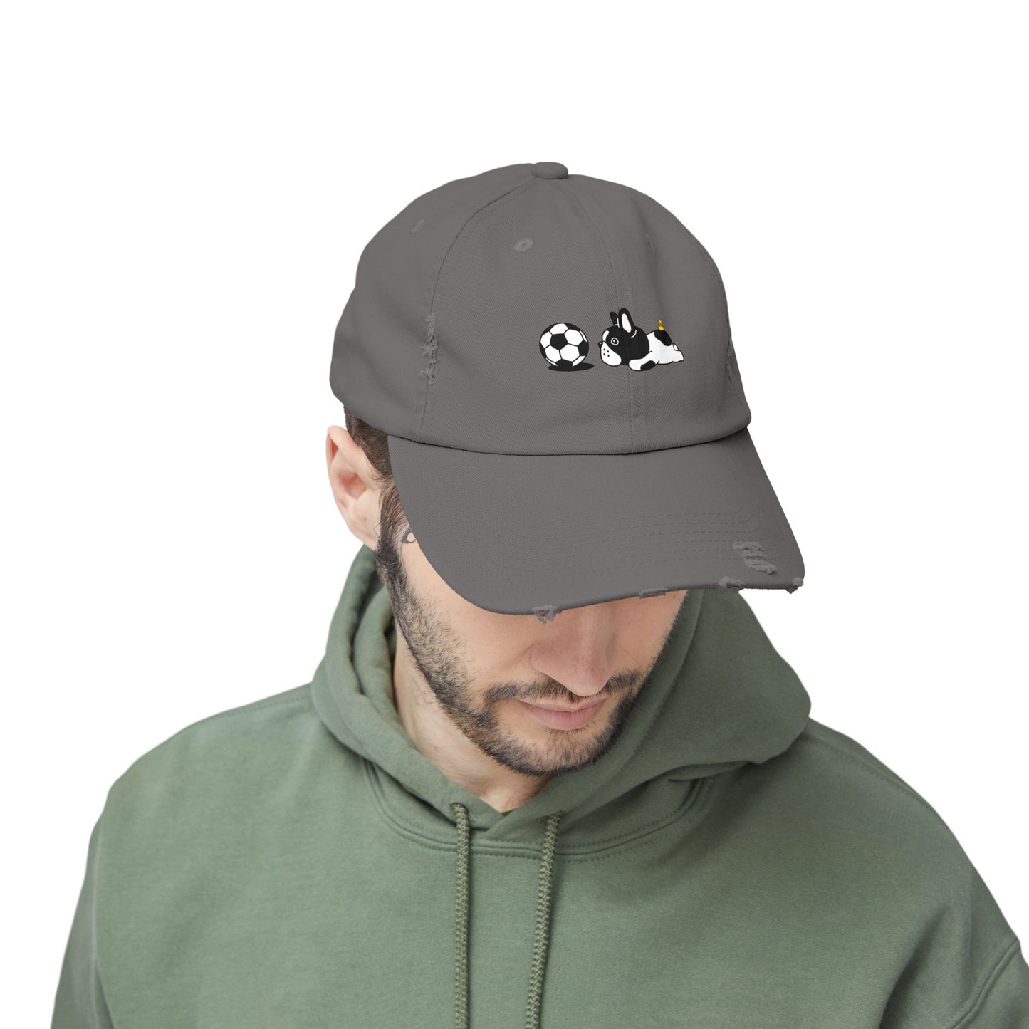 Dog soccer Unisex Distressed Cap