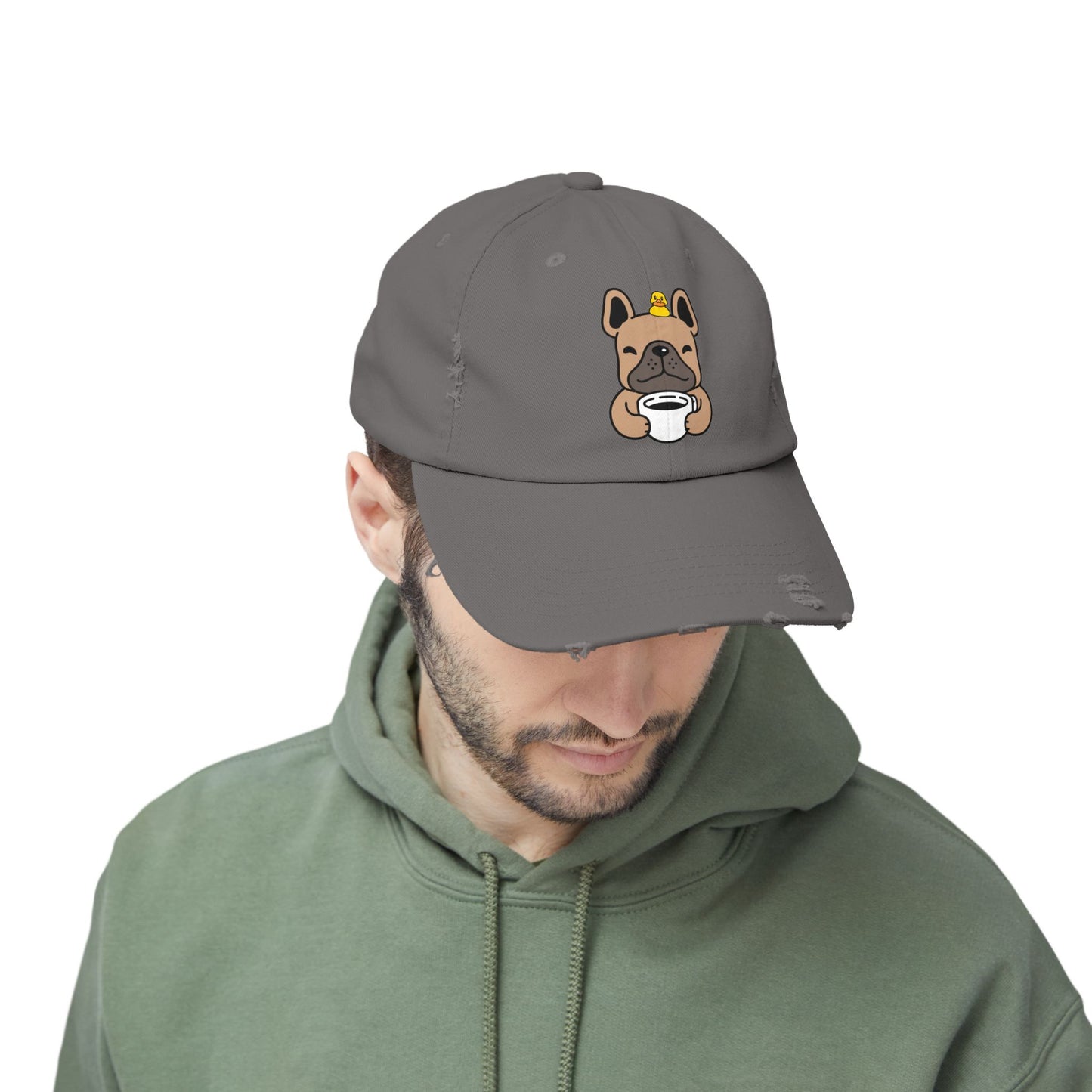 Dog coffee Unisex Distressed Cap