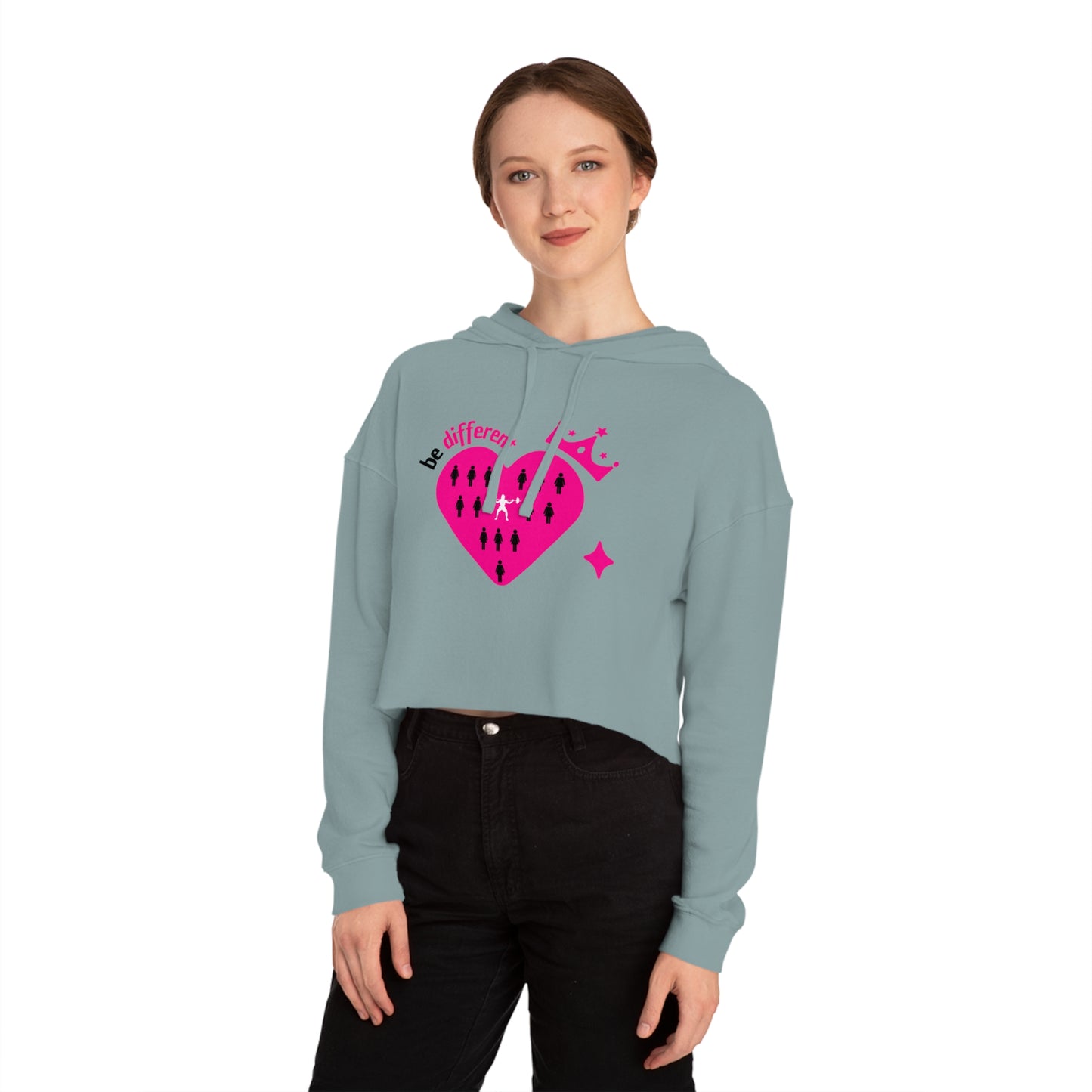 be different heart Women’s Cropped Hooded Sweatshirt