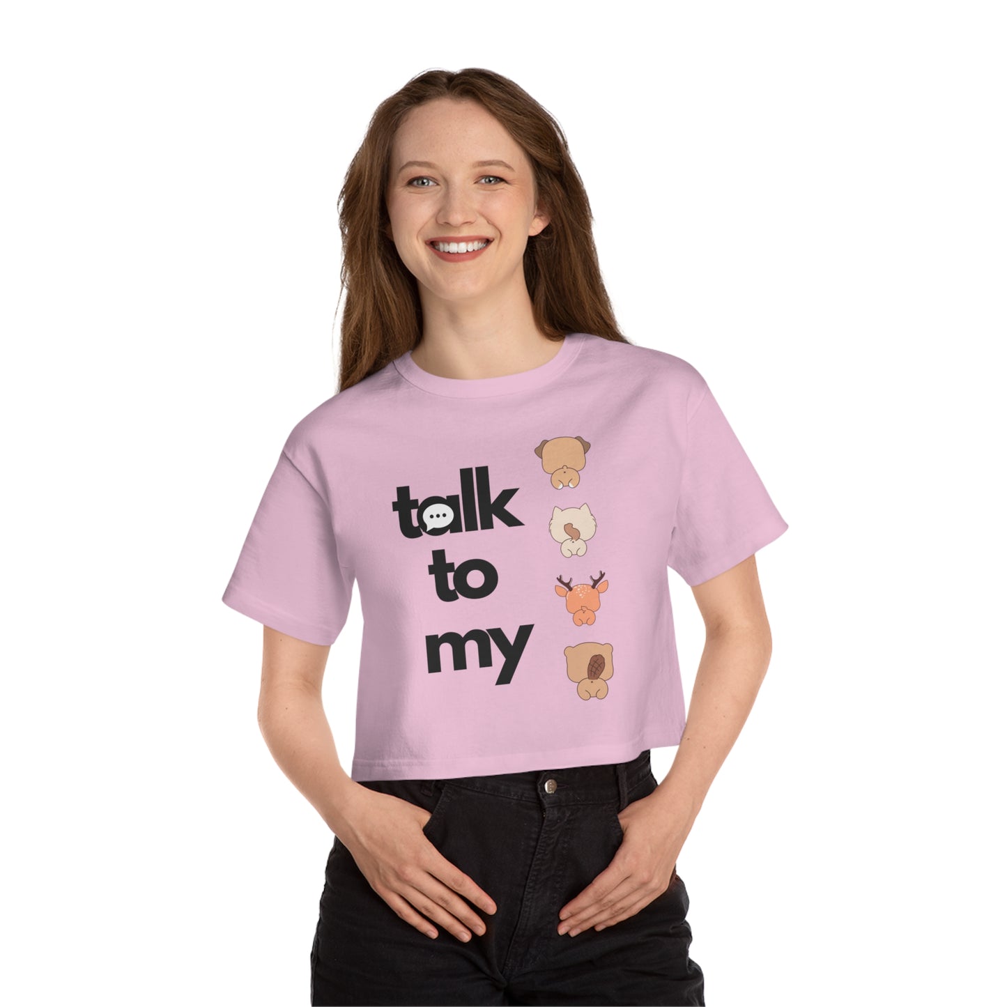 Talk to my Champion Women's Heritage Cropped T-Shirt