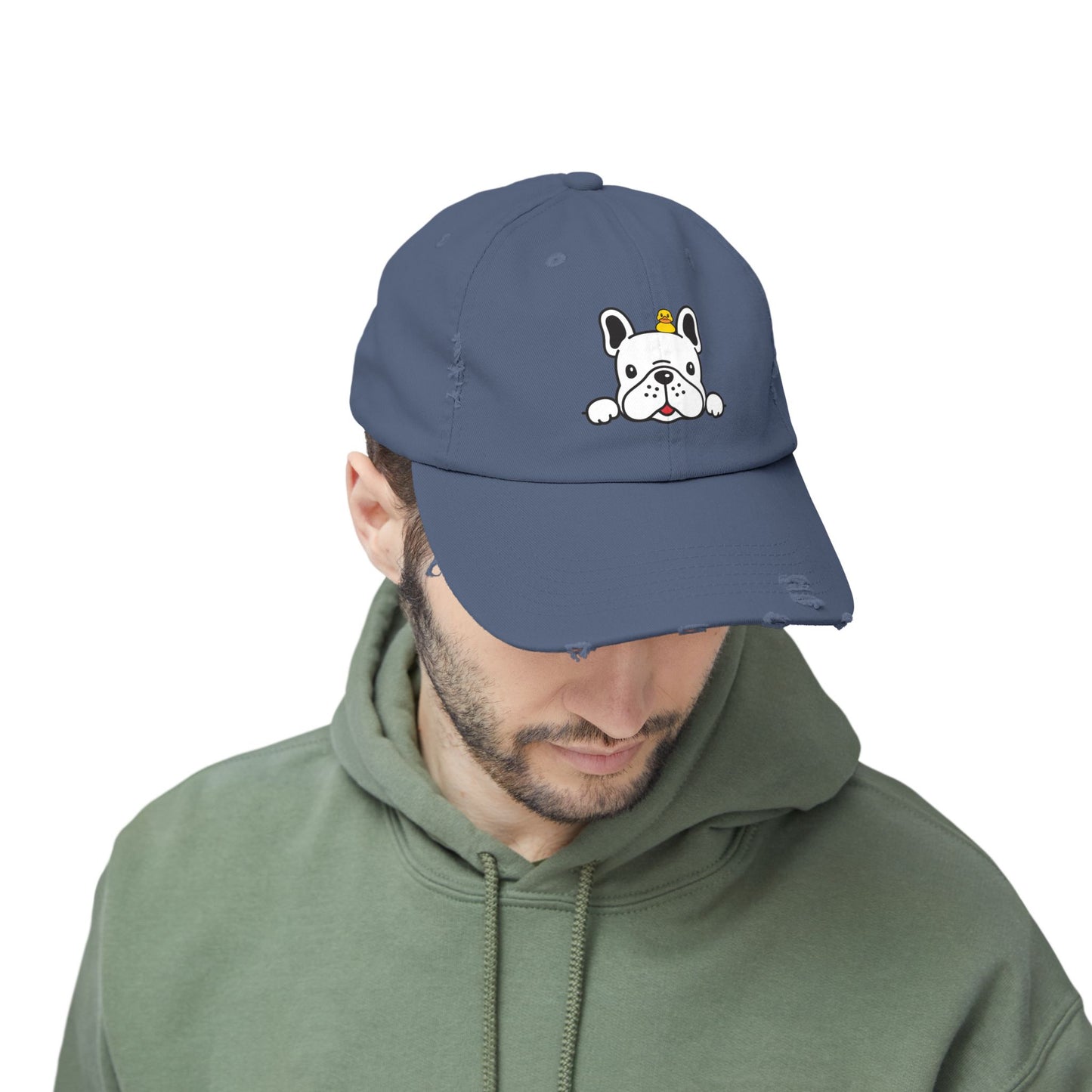 Dog and duck  1 Unisex Distressed Cap