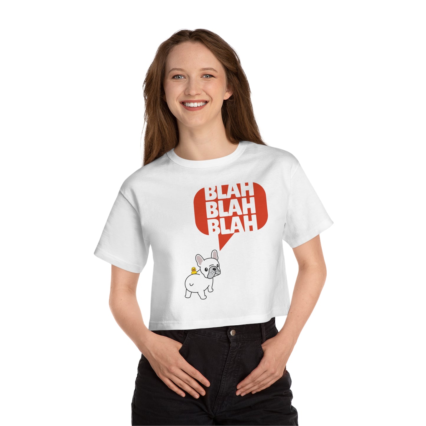 Blah blah blah Champion Women's Heritage Cropped T-Shirt