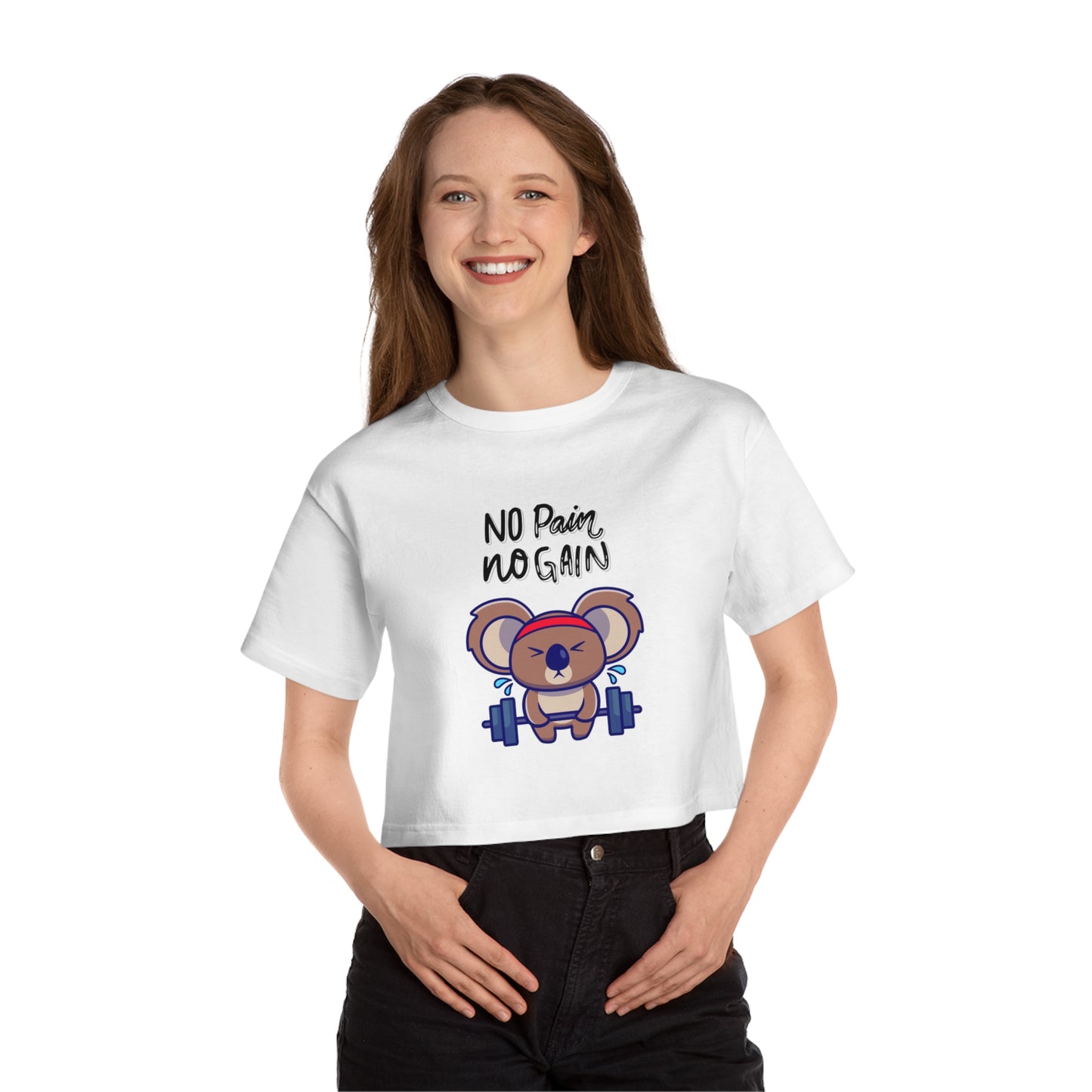 No pain no gain Champion Women's Heritage Cropped T-Shirt