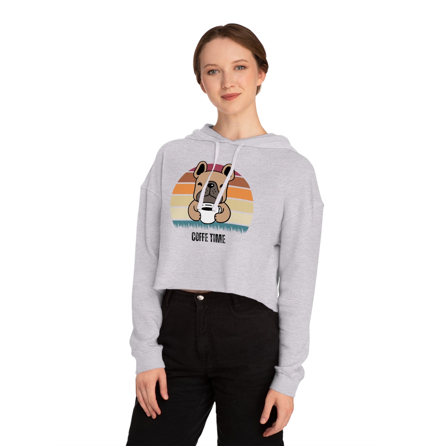 Coffee time Women’s Cropped Hooded Sweatshirt