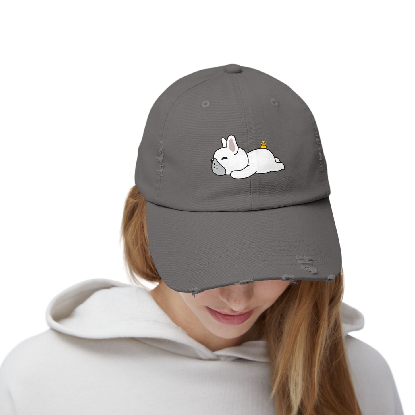 Dog and duck sleep Unisex Distressed Cap