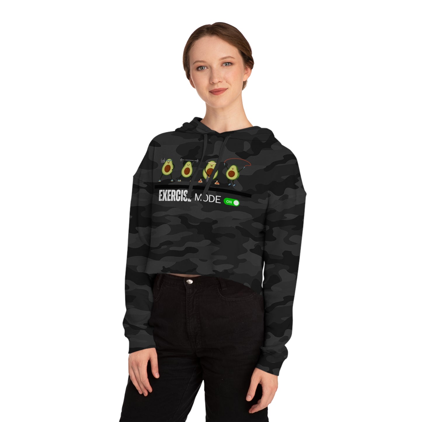 Exercise mode Women’s Cropped Hooded Sweatshirt