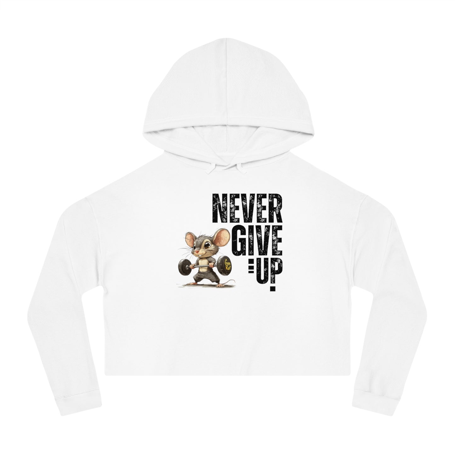 Never give up Women’s Cropped Hooded Sweatshirt