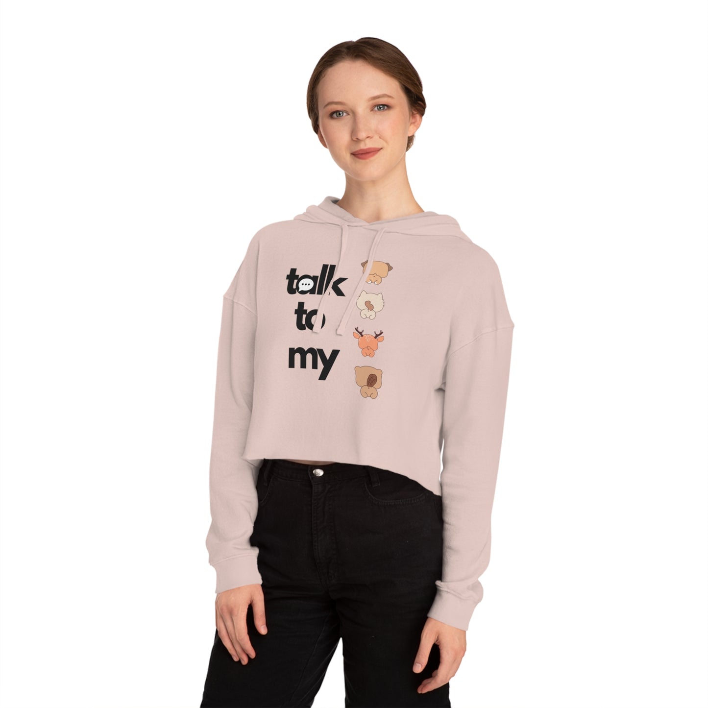 Talk to my Women’s Cropped Hooded Sweatshirt