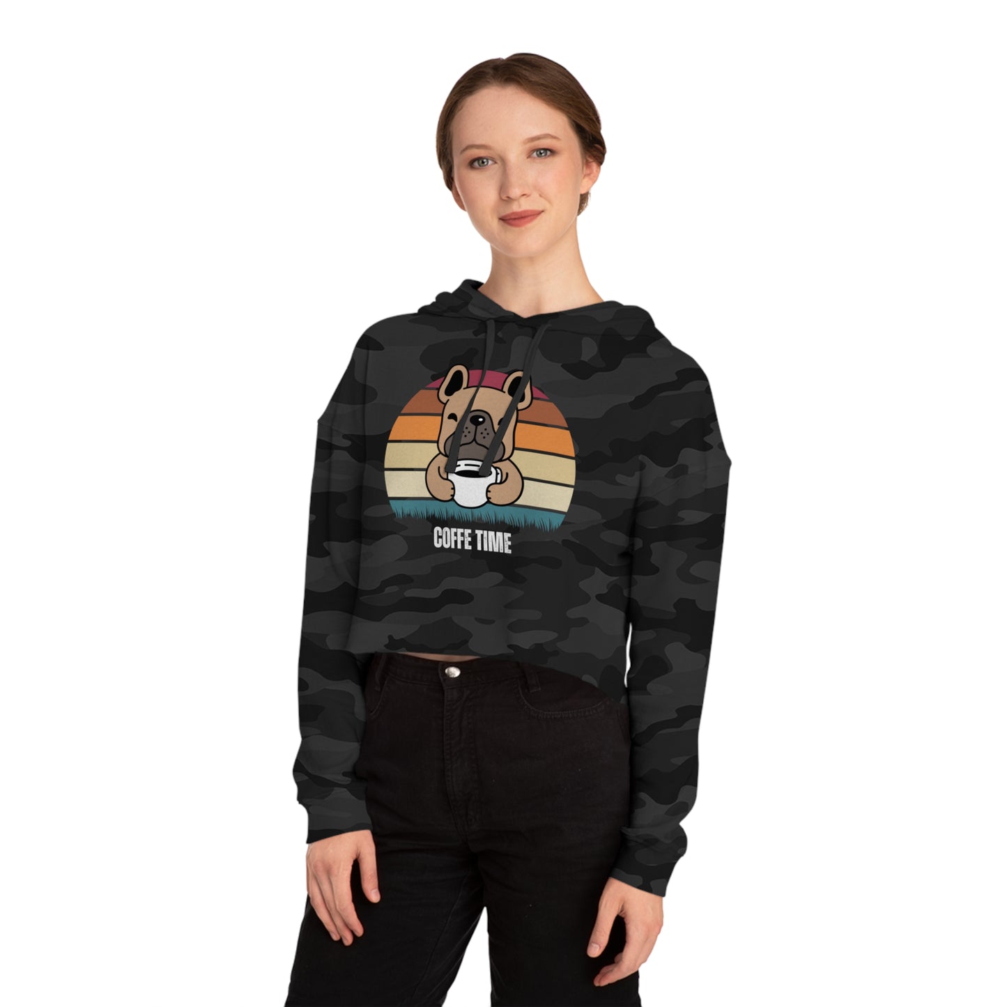 Coffee time Women’s Cropped Hooded Sweatshirt