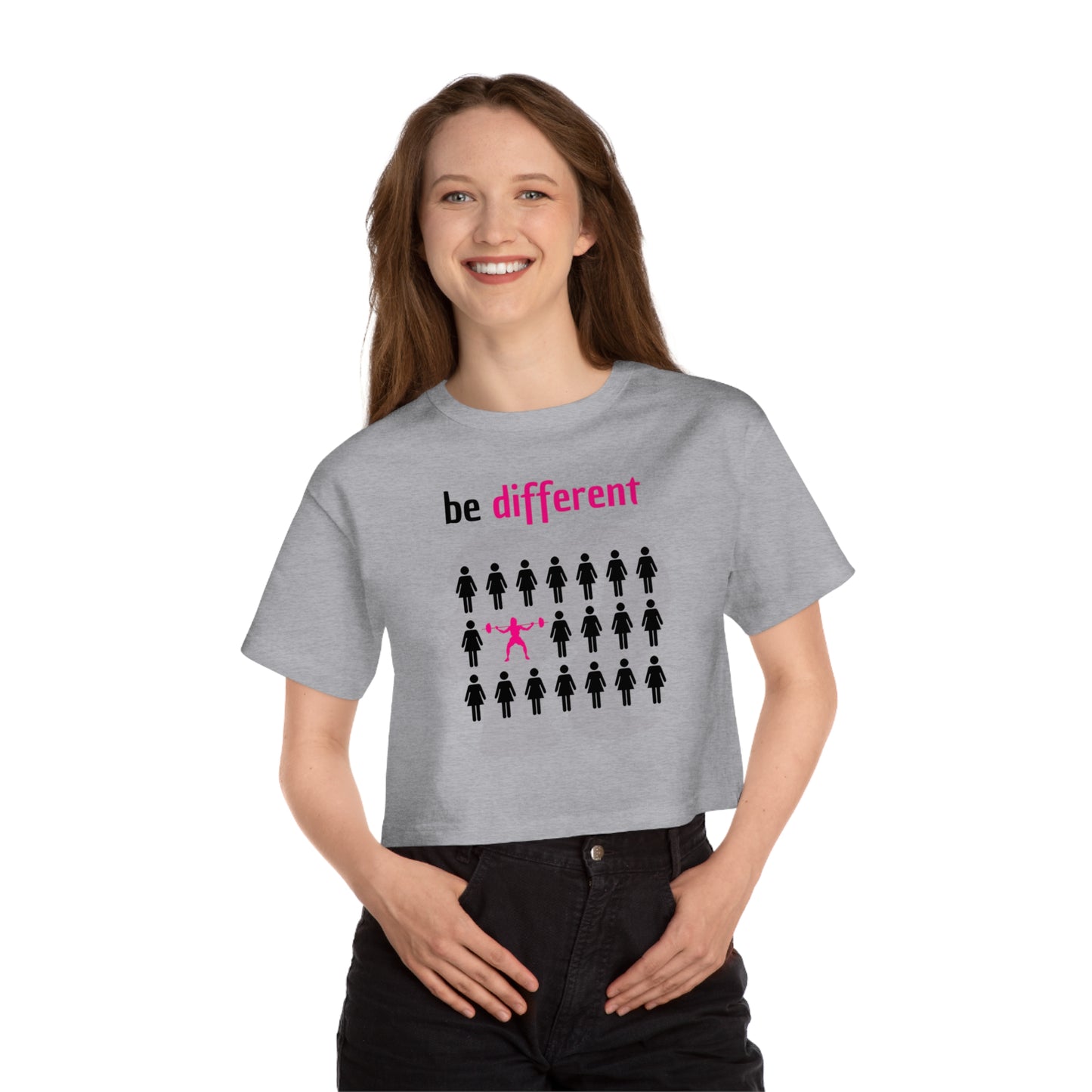 Be different barbie Champion Women's Heritage Cropped T-Shirt