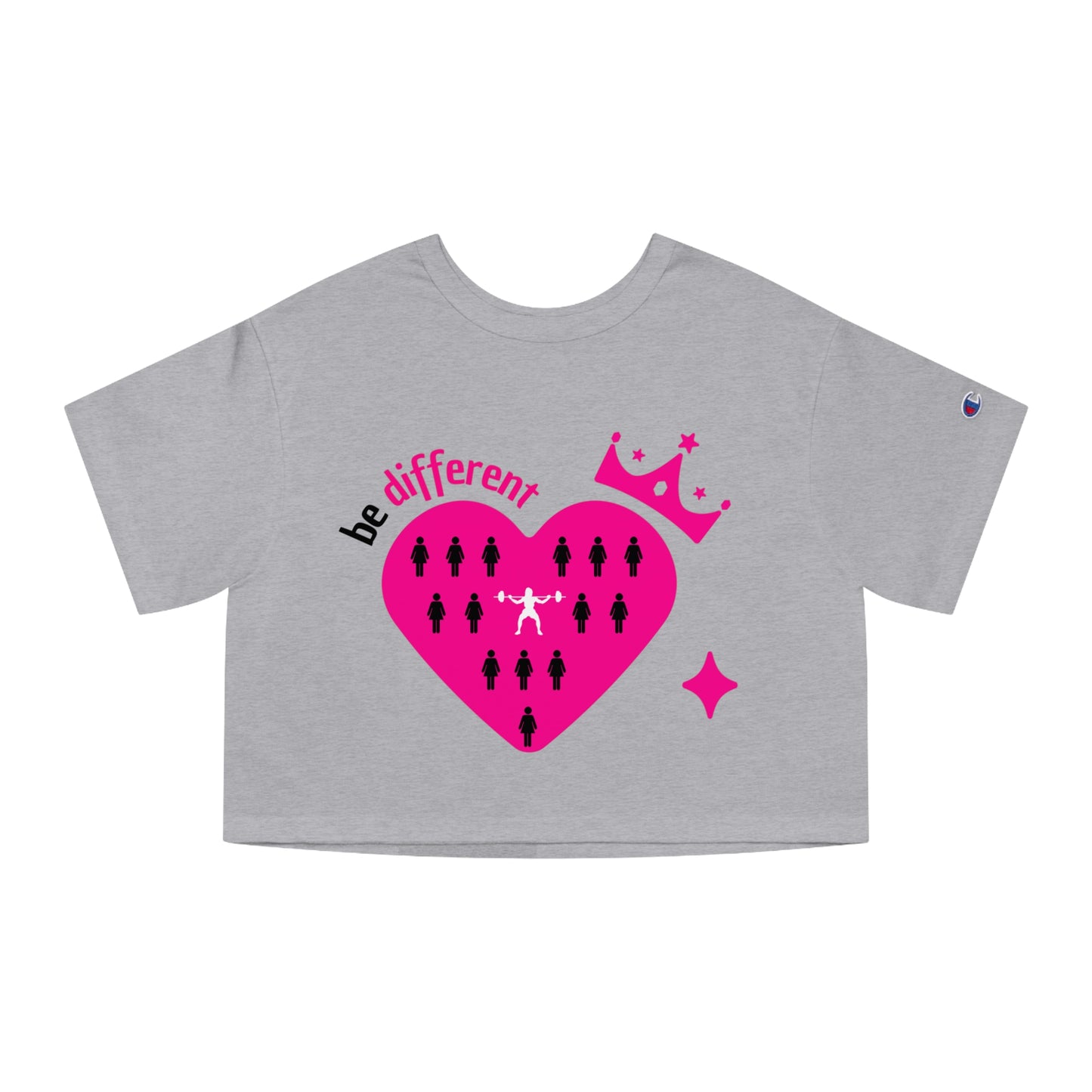 Be different heart Champion Women's Heritage Cropped T-Shirt