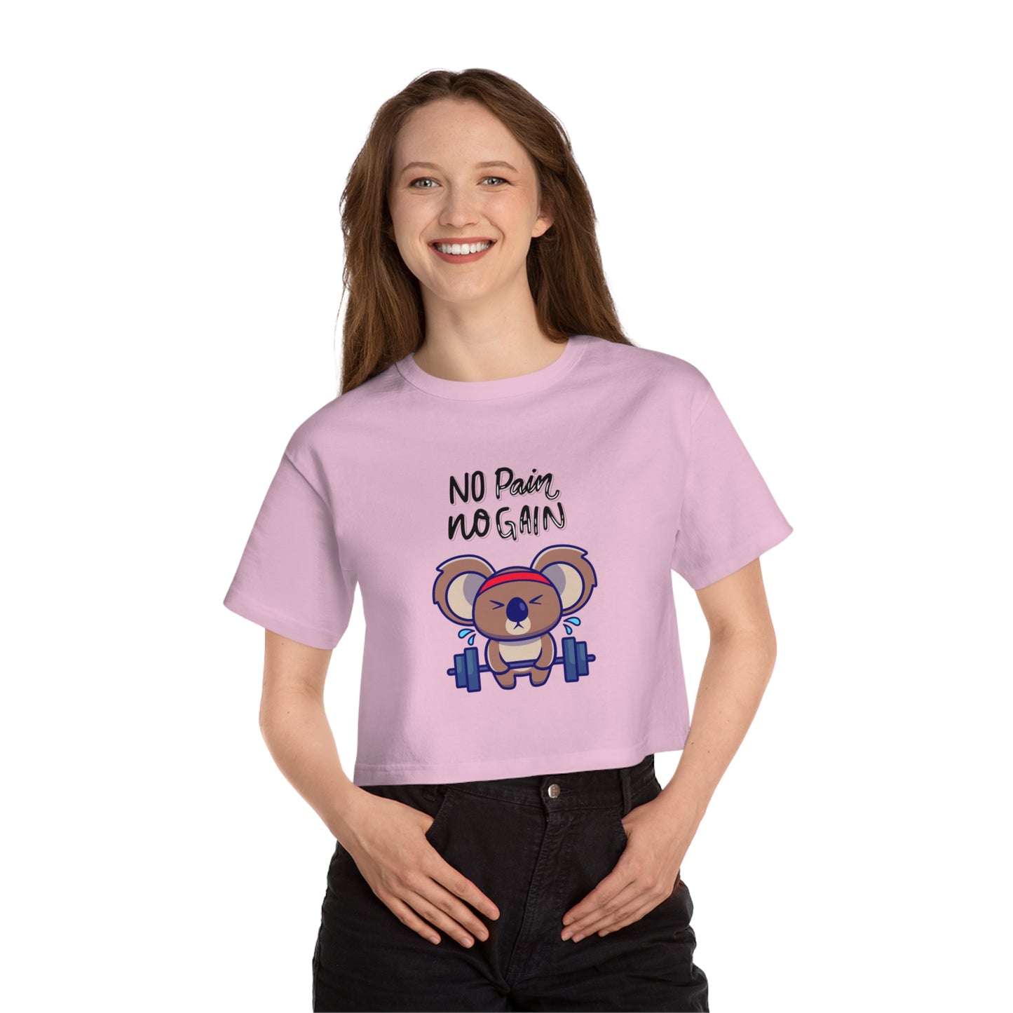 No pain no gain Champion Women's Heritage Cropped T-Shirt