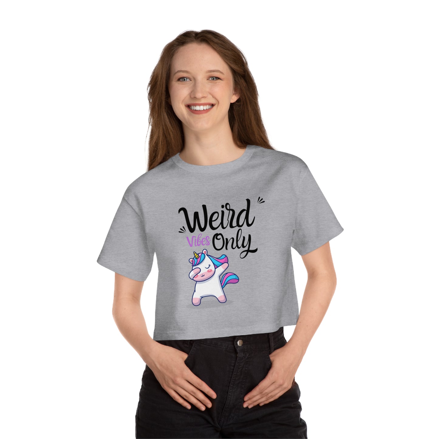 Weird vibes only Champion Women's Heritage Cropped T-Shirt