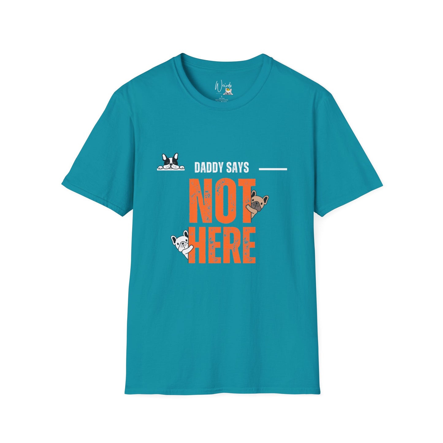 Not here Unisex Softstyle T-Shirt