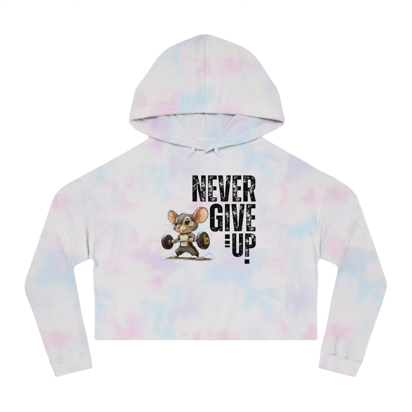 Never give up Women’s Cropped Hooded Sweatshirt