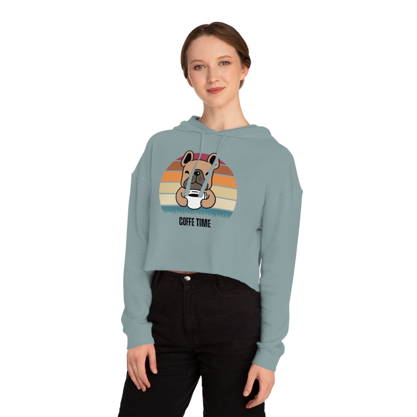 Coffee time Women’s Cropped Hooded Sweatshirt