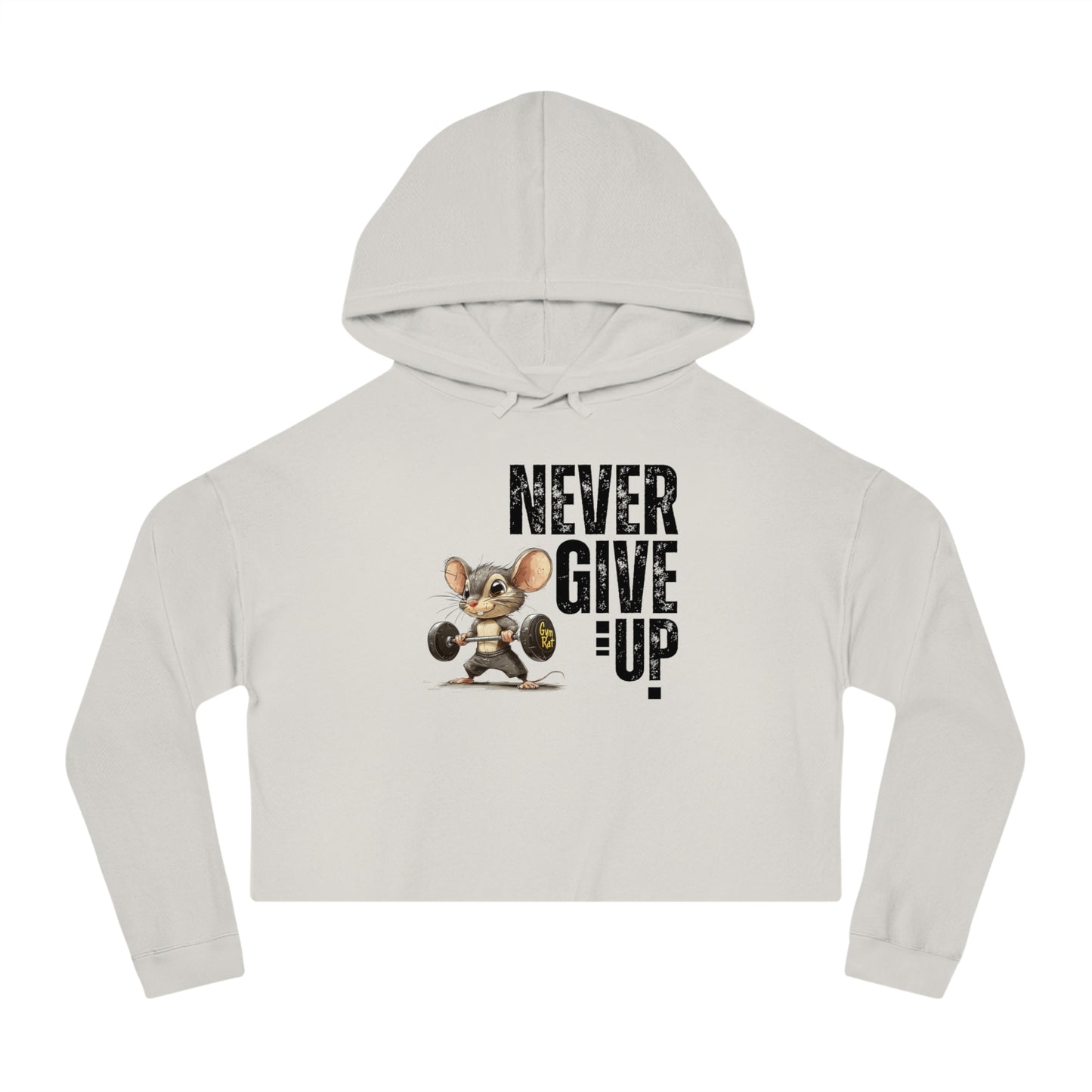 Never give up Women’s Cropped Hooded Sweatshirt