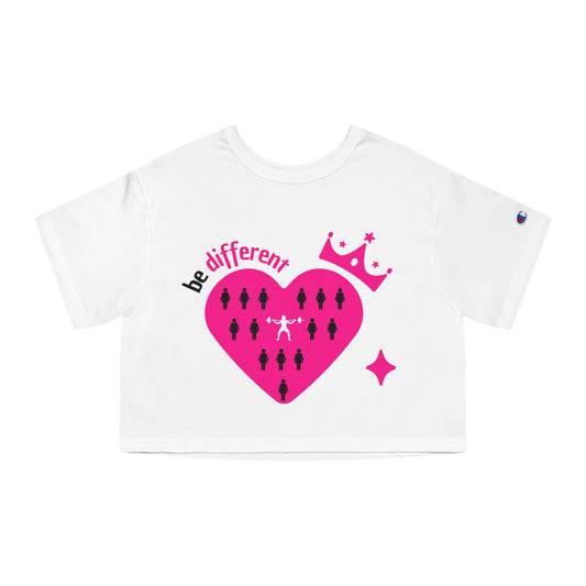 Be different heart Champion Women's Heritage Cropped T-Shirt