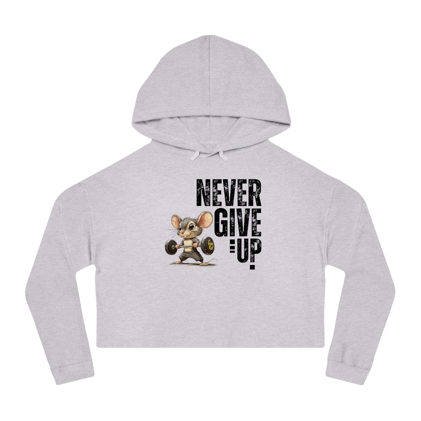 Never give up Women’s Cropped Hooded Sweatshirt