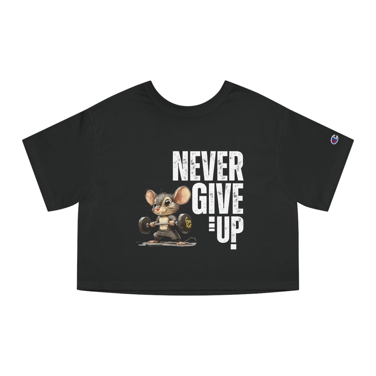 Never give up Champion Women's Heritage Cropped T-Shirt