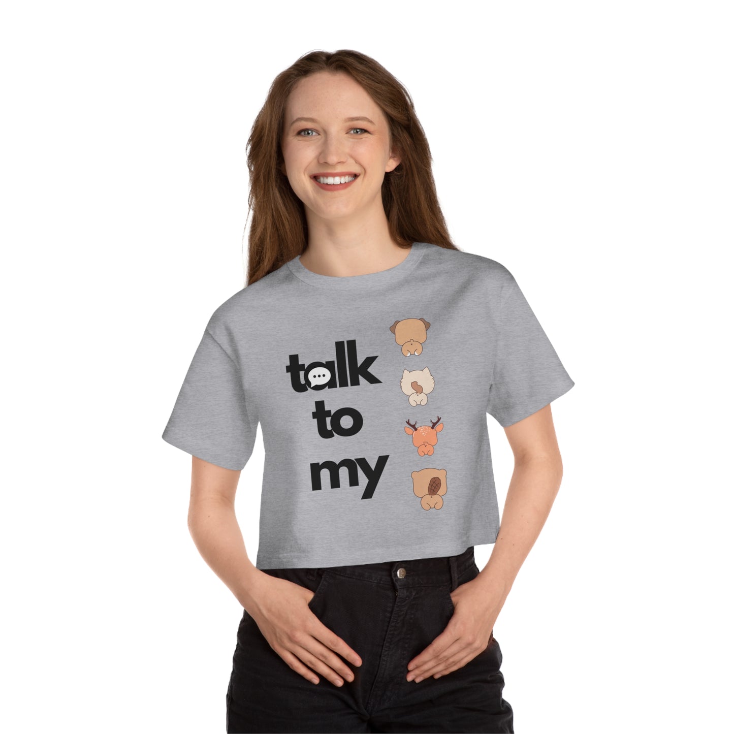 Talk to my Champion Women's Heritage Cropped T-Shirt