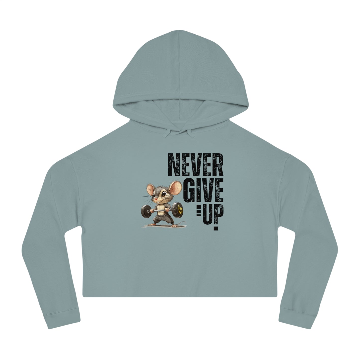 Never give up Women’s Cropped Hooded Sweatshirt