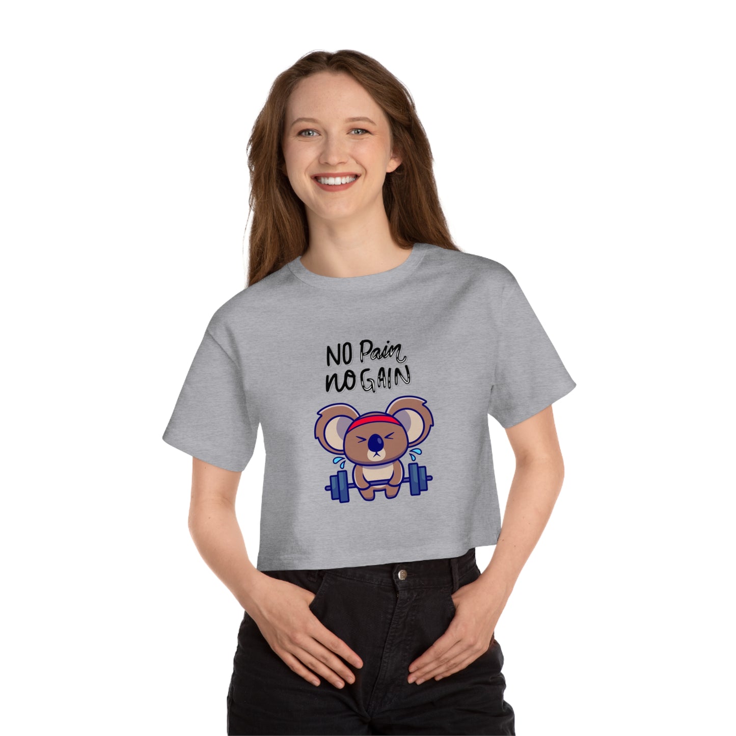 No pain no gain Champion Women's Heritage Cropped T-Shirt