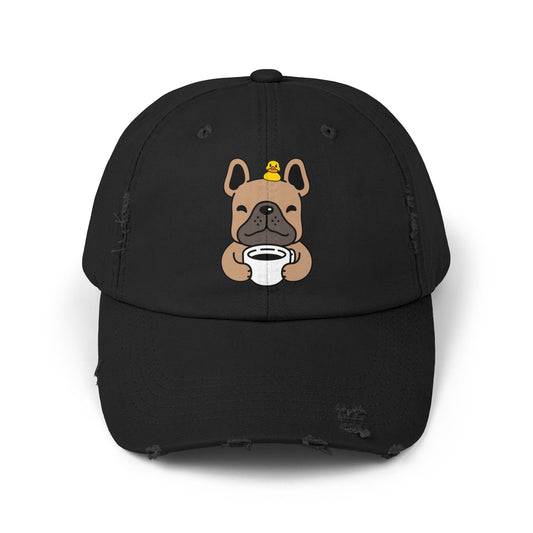 Dog coffee Unisex Distressed Cap