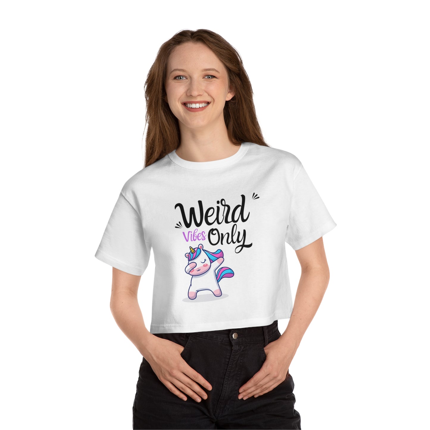 Weird vibes only Champion Women's Heritage Cropped T-Shirt