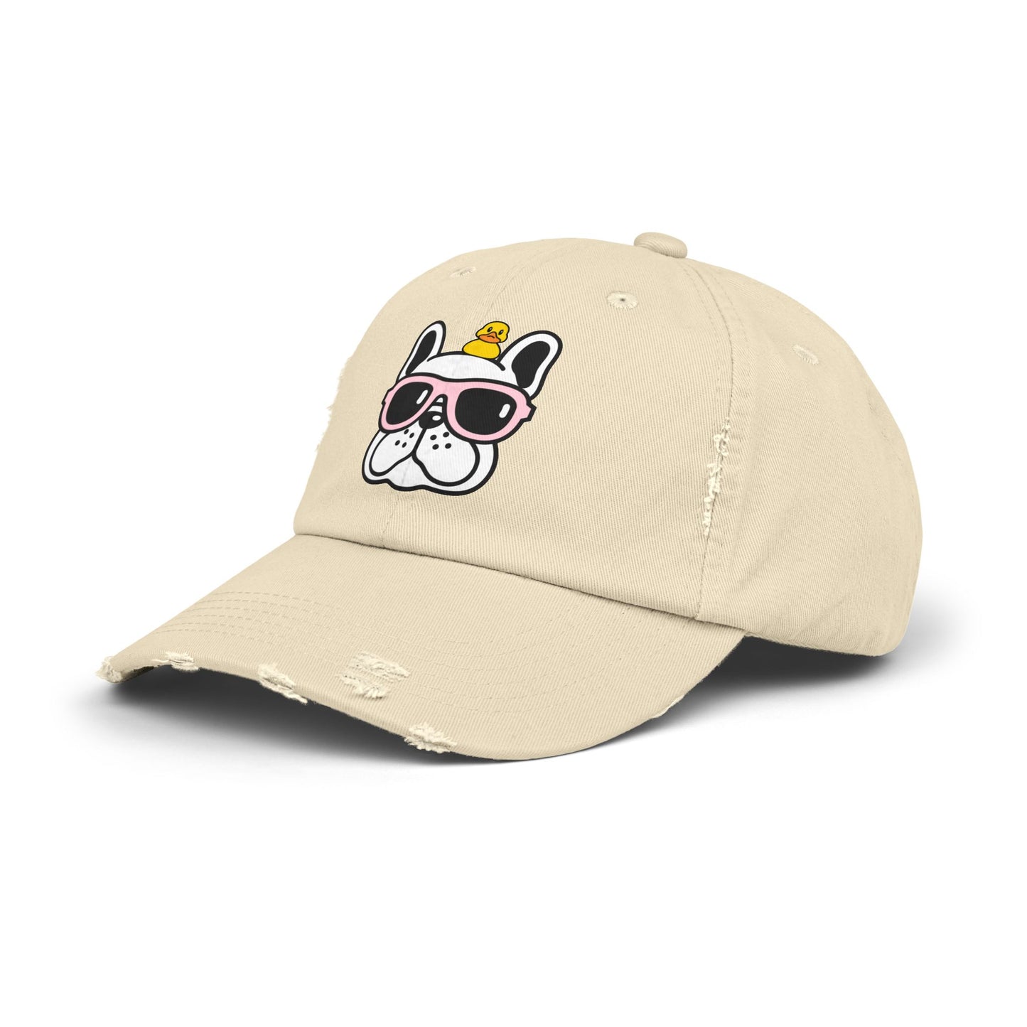 Dog and duck sunglass Unisex Distressed Cap