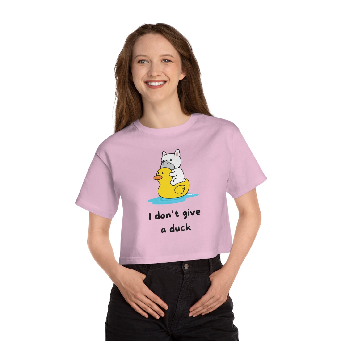 I dont give a duck Champion Women's Heritage Cropped T-Shirt