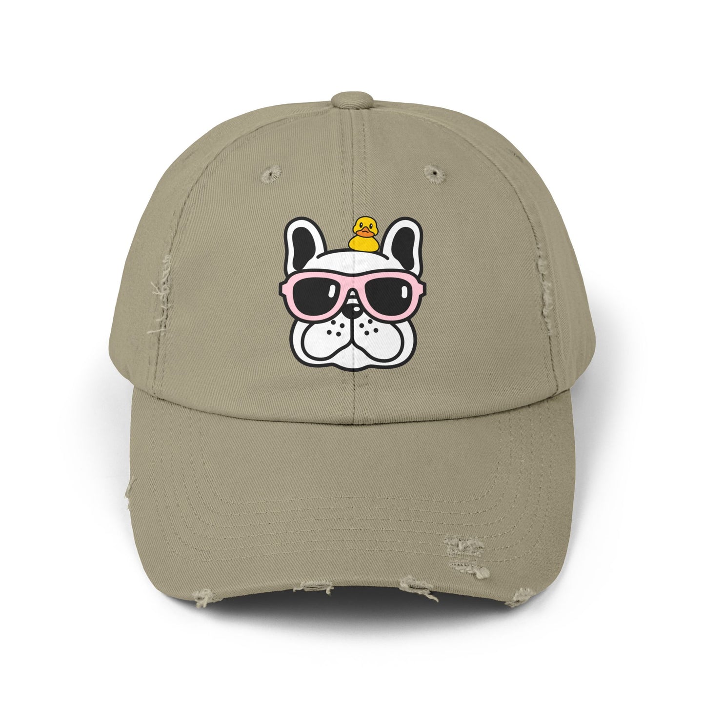 Dog and duck sunglass Unisex Distressed Cap