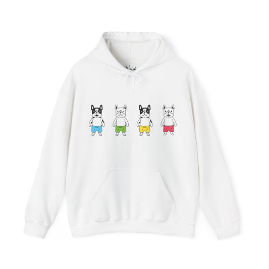 Dog in swimwear of Unisex Heavy Blend™ Hooded Sweatshirt